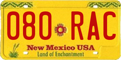 NM license plate 080RAC