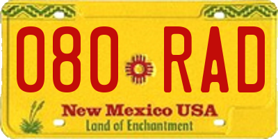 NM license plate 080RAD
