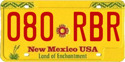 NM license plate 080RBR