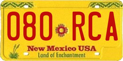 NM license plate 080RCA