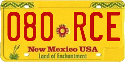 NM license plate 080RCE