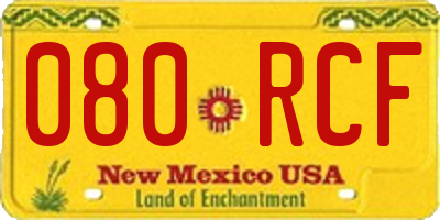 NM license plate 080RCF