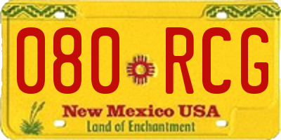 NM license plate 080RCG