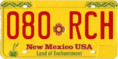 NM license plate 080RCH