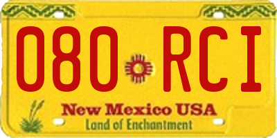 NM license plate 080RCI