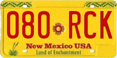 NM license plate 080RCK