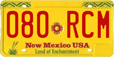 NM license plate 080RCM