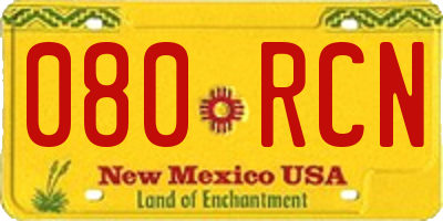 NM license plate 080RCN