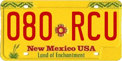 NM license plate 080RCU