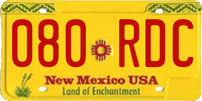 NM license plate 080RDC