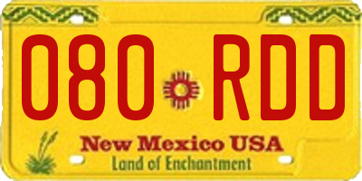 NM license plate 080RDD