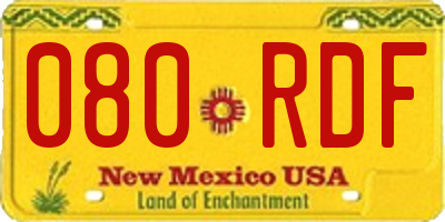 NM license plate 080RDF