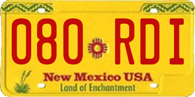 NM license plate 080RDI