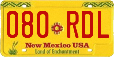 NM license plate 080RDL