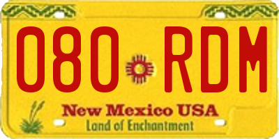 NM license plate 080RDM