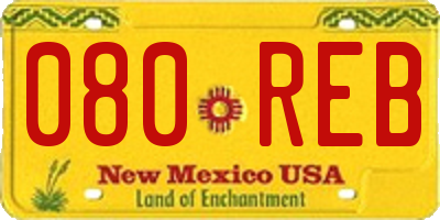 NM license plate 080REB