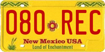 NM license plate 080REC