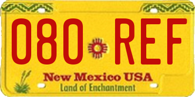 NM license plate 080REF