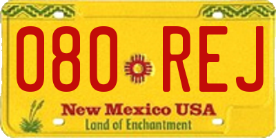 NM license plate 080REJ