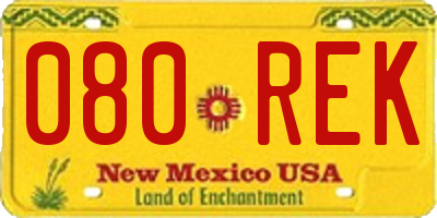 NM license plate 080REK