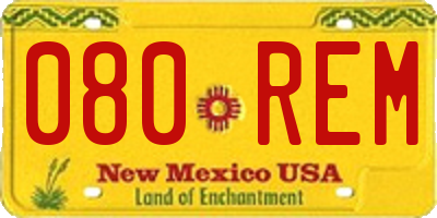 NM license plate 080REM
