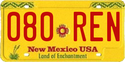 NM license plate 080REN