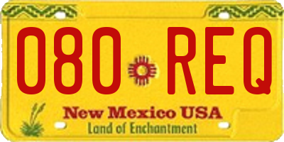 NM license plate 080REQ