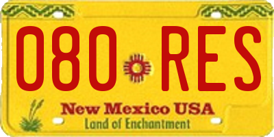 NM license plate 080RES