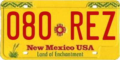 NM license plate 080REZ
