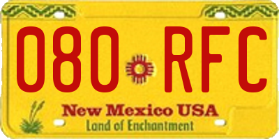 NM license plate 080RFC