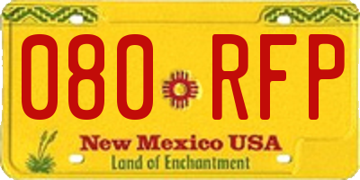 NM license plate 080RFP