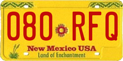 NM license plate 080RFQ