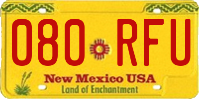 NM license plate 080RFU
