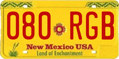 NM license plate 080RGB