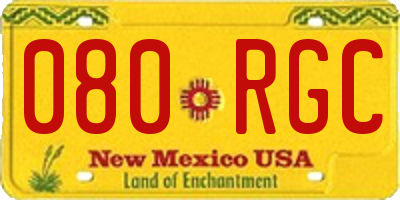 NM license plate 080RGC