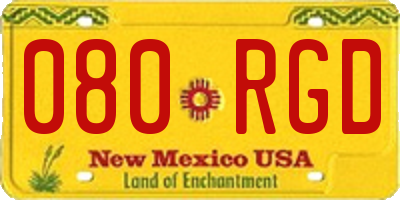 NM license plate 080RGD