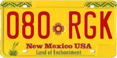 NM license plate 080RGK