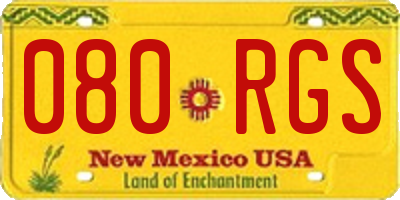 NM license plate 080RGS