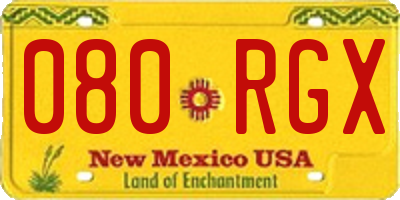 NM license plate 080RGX