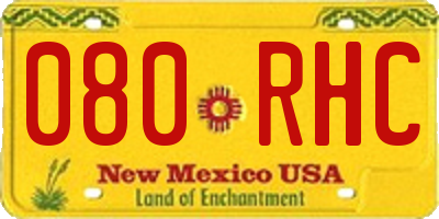 NM license plate 080RHC