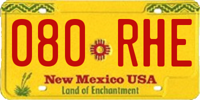 NM license plate 080RHE