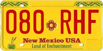 NM license plate 080RHF