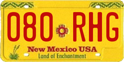 NM license plate 080RHG
