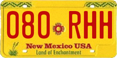 NM license plate 080RHH