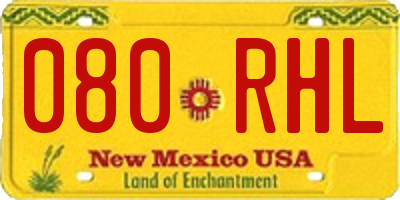 NM license plate 080RHL