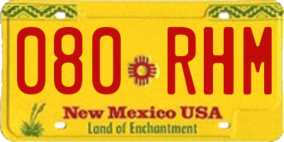 NM license plate 080RHM