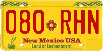NM license plate 080RHN