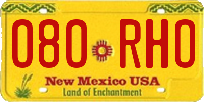 NM license plate 080RHO