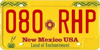 NM license plate 080RHP