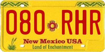 NM license plate 080RHR